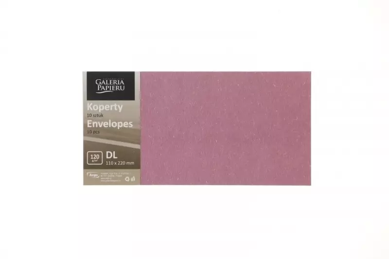 Koperta DL fioletowa lawendowa [mm:] 99x210 Argo (282123) 10 sztuk