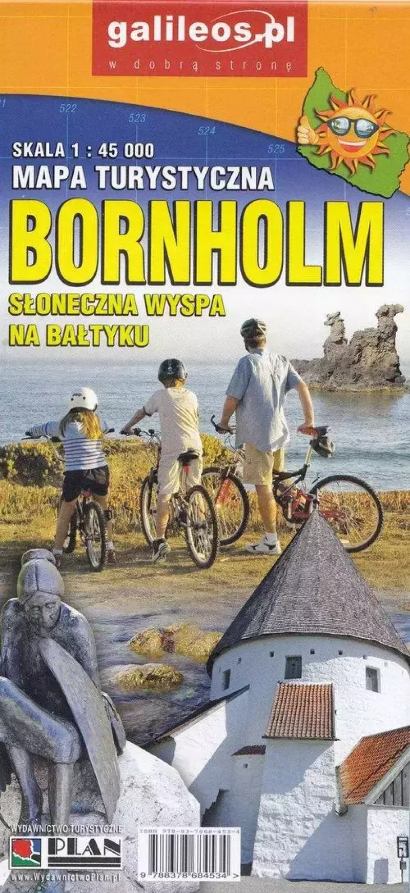 Mapa turystyczna Bornholm, 1:45 000