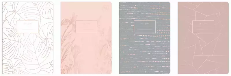 Zeszyt A5/60k kratka Metalc Rose Int Fol A 10, cena za 1 szt'