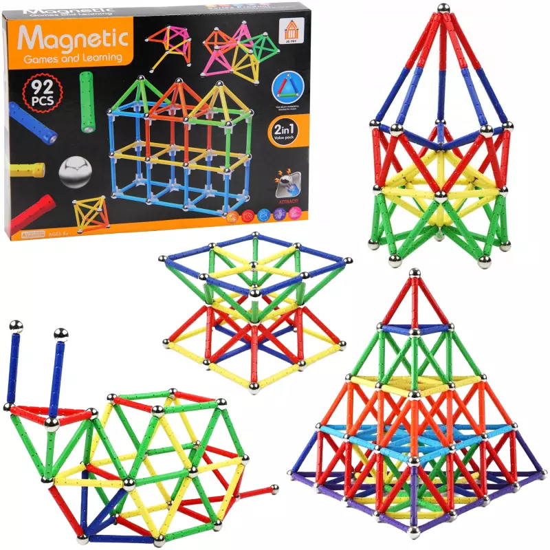 Klocki magnetyczne 92 elementy Klocki magnetyczne 92 elementy