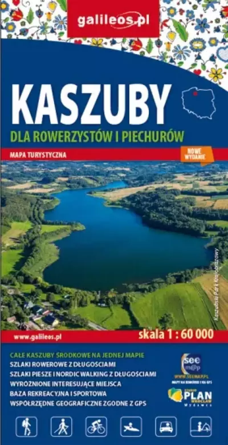 Kaszuby dla rowerzystów i piechurów. Mapa turystyczna, 1:60 000