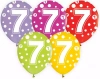 Balony lateksowe na 7 urodziny (5 sztuk) - zdjęcie