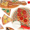 Pizza drewniany zestaw do zabawy na rzep  akcesoria łopatka nóż talerz nauka krojenia 20cm - zdjęcie