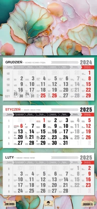 KALENDARZ TRÓJDZIELNY 2025 ROK ŚCIENNY PŁASKA GŁÓWKA GÓRY CZARNY STAW, zdjęcie 3