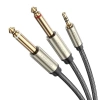 UGREEN AV126 Kabel TRS 3.5 mm do 2x TS - 1m (szary) - zdjęcie