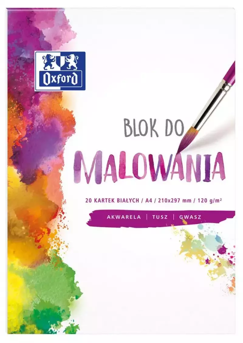 Blok Do Malowania Oxford A4 20k 120g Biały Blok Do Malowania Oxford A4 20k 120g Biały