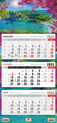 KALENDARZ TRÓJDZIELNY 2025 ROK ŚCIENNY PŁASKA GŁÓWKA GÓRY CZARNY STAW, zdjęcie 9