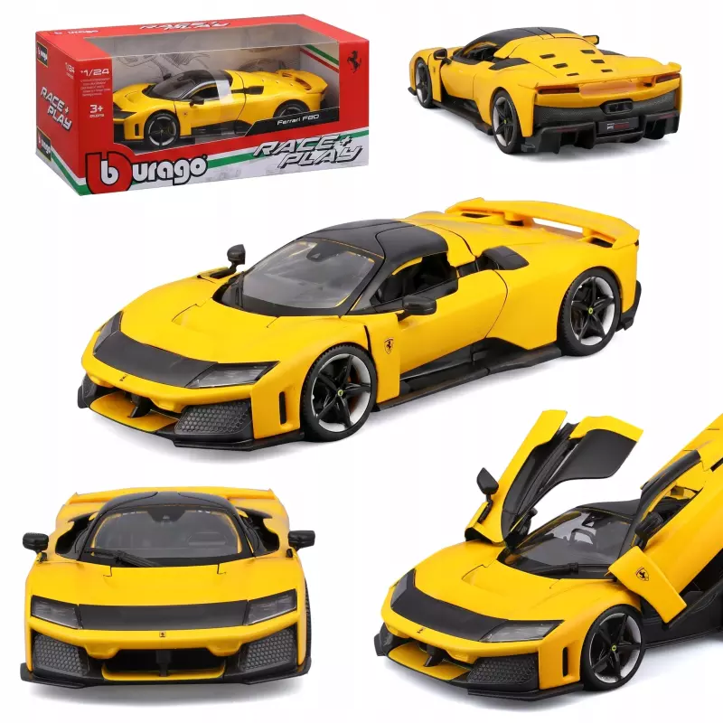 BBURAGO metal, 1:24 FERRARI R & P F80 żółte