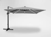 Parasol Ogrodowy 3 x 3 m Szary "Roma" z Pokrowcem z Led - zdjęcie