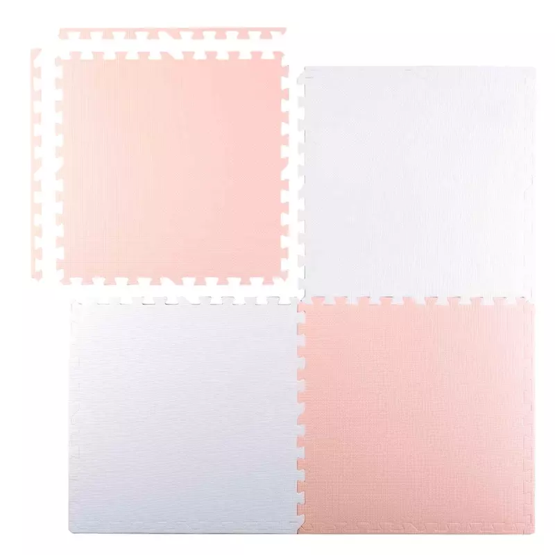Duża mata piankowa puzzle Ricokids 60x60 cm 4 szt. brzoskwiniowo-biała