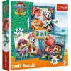 Puzzle 3w1 Paw Patrol i wyspa dinozaurów TREFL - zdjęcie