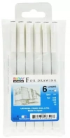 Cienkopisy graficzne Marvy For Drawing, czarne (6 sztuk) - zdjęcie