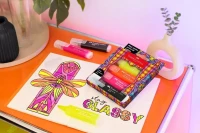 FABER-CASTELL Zakreślacz neonowy mazak marker pisak 46 Glassy 4 kol +czarny, zdjęcie 3