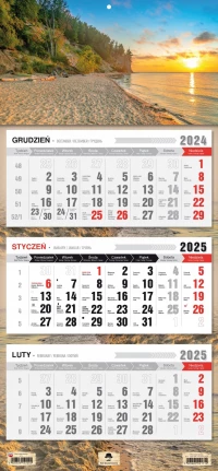KALENDARZ TRÓJDZIELNY 2025 ROK ŚCIENNY PŁASKA GŁÓWKA GÓRY CZARNY STAW, zdjęcie 6