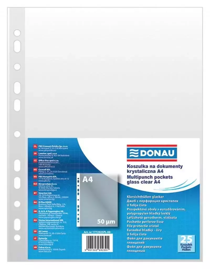 Koszulki PP A4 krystal 50mikr 25szt Koszulki PP A4 krystal 50mikr 25szt