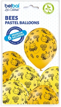 Balony Belbal 12", D11, pszczoły, 6szt., zdjęcie 3