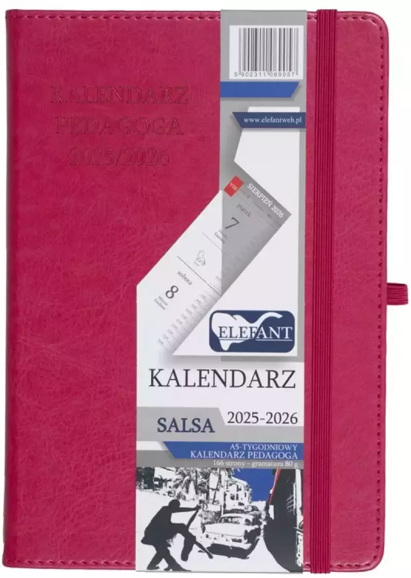 Kalendarz Pedagoga A5 2025-2026 Salsa, karmazynowy