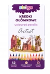 Kredki ołówkowe okragłe 12 kolorów STRIGO - zdjęcie