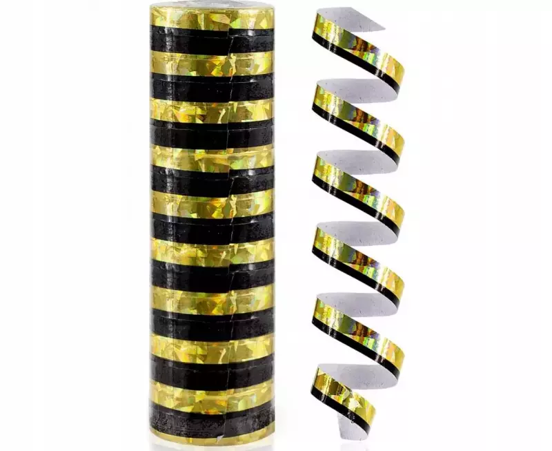 Serpentyna Holograficzna ZŁoto-czarna - 4 M/1 szt.