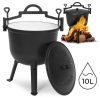 Kociołek żeliwny emaliowany 10L stojący garnek myśliwski ognisko grill MultiGarden - zdjęcie