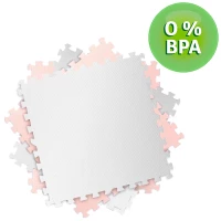 Duża mata piankowa puzzle Ricokids 60x60 cm 4 szt. brzoskwiniowo-biała, zdjęcie 10