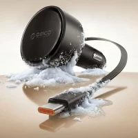 Ładowarka samochodowa Orico FC-60-2C 60W ze zwijanym kablem USB-C 65 cm - czarna, zdjęcie 9