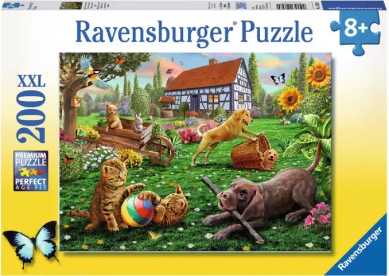 Puzzle XXL 200 elementów. Zabawa w ogrodzie Puzzle XXL 200 elementów. Zabawa w ogrodzie