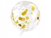 Balon transparentny z konfetti Celebrate złote - zdjęcie