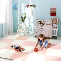 Duża mata piankowa puzzle Ricokids 60x60 cm 4 szt. brzoskwiniowo-biała, zdjęcie 5