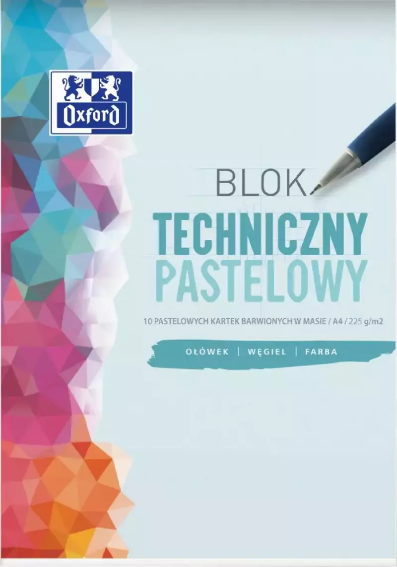 Blok techniczny A4 Oxford 10 kartek, Pastelowy Blok techniczny A4 Oxford 10 kartek, Pastelowy
