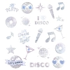 Tatuaże zmywalne Silver Disco 21szt. zestaw - zdjęcie