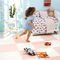 Duża mata piankowa puzzle Ricokids 60x60 cm 4 szt. brzoskwiniowo-biała, zdjęcie 3