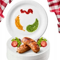 Talerzyki papierowe białe, 23 cm, 20 szt., zdjęcie 3
