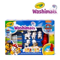 Crayola Figurki do malowania i mycia - zestaw zwierzątka 5 szt., flamastry zmywalne 8 szt., szczoteczka, wanna - hydrant Washimals Psi Patrol 3+, zdjęcie 2