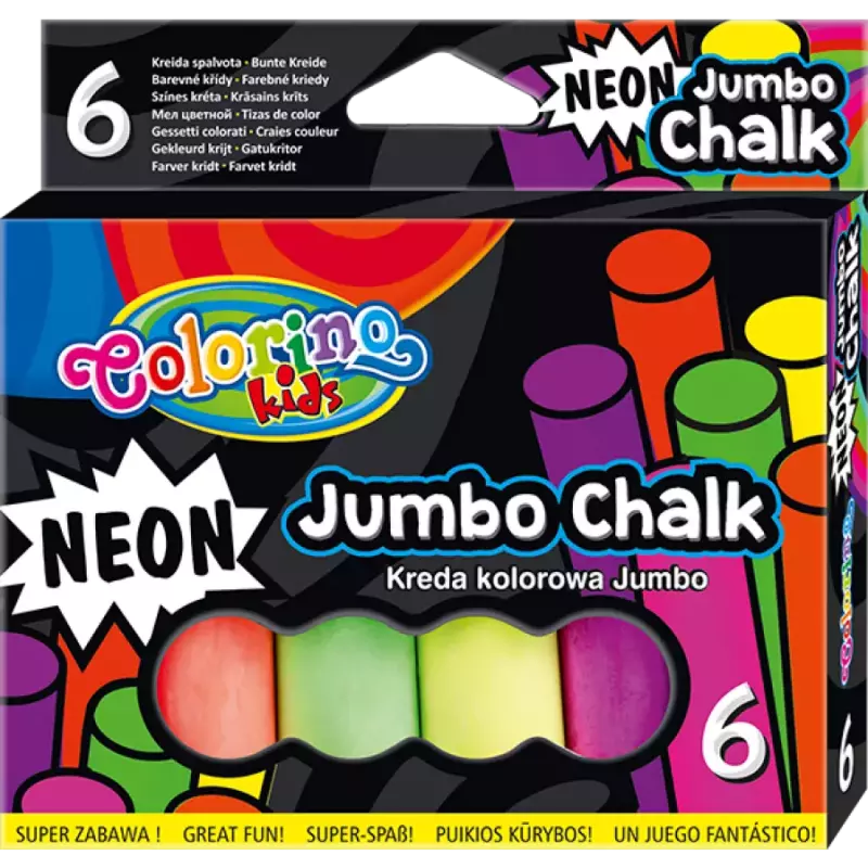 Colorino Kids. Kreda neonowa Jumbo, 6 sztuk Colorino Kids. Kreda neonowa Jumbo, 6 sztuk