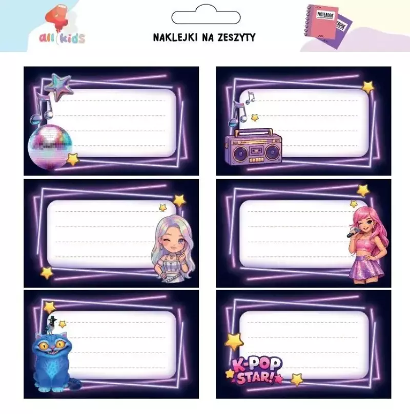 Naklejki na szafkę i zeszyt K-pop Star Naklejki na szafkę i zeszyt K-pop Star