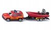 SIKU ORANGE Land Rover Defender z łodzią 1608 - zdjęcie