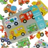 Puzzle dla dzieci układanka w puszce pojazdy 30 puzzli 6 obrazków - zdjęcie
