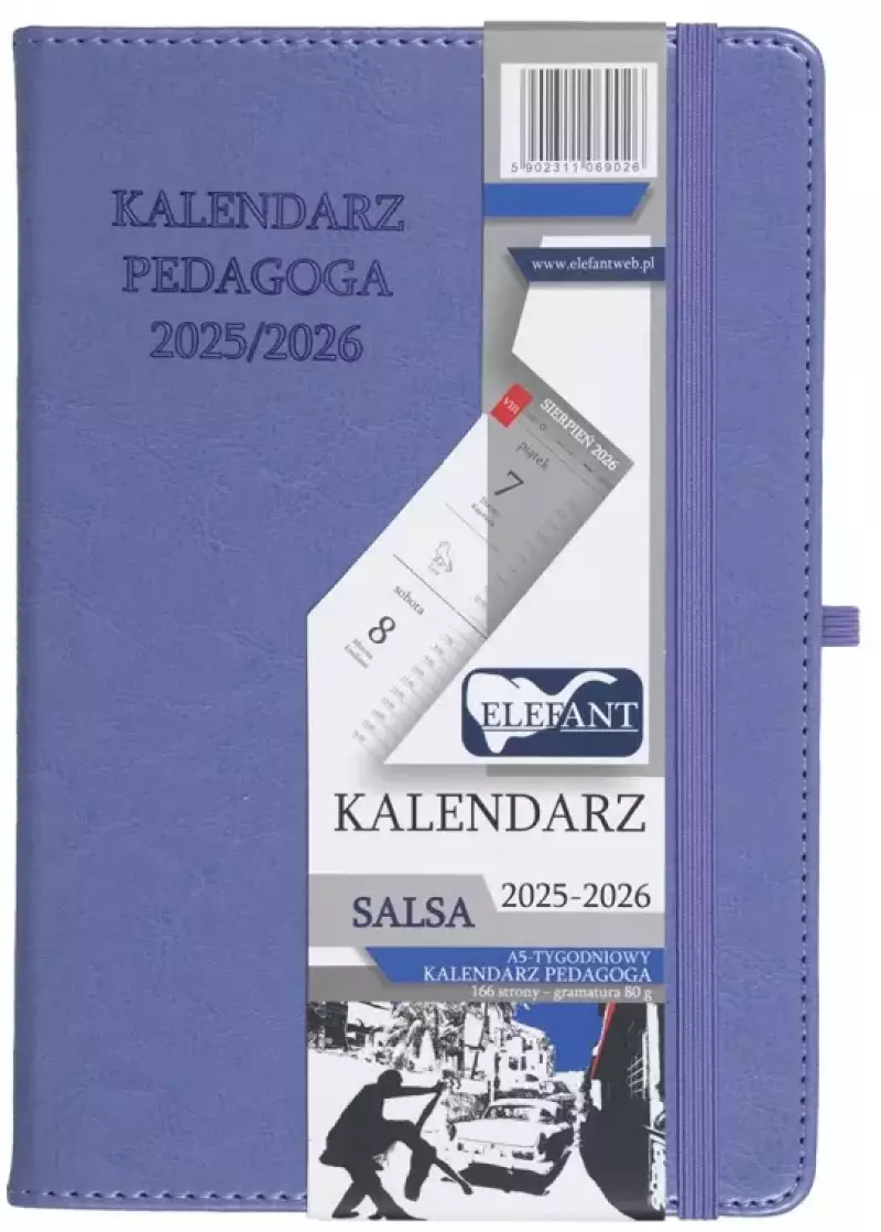 Kalendarz Pedagoga A5 2025-2026 Salsa, fioletowy Kalendarz Pedagoga A5 2025-2026 Salsa, fioletowy