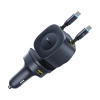 Ładowarka samochodowa Baseus PrimeTrip VR2 Max 60W ze zwijanymi kablami USB-C - czarna - zdjęcie