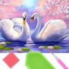 Haft Diamentowy Łabędzie Jezioro Lilia Diamond Paiting Mozaika Zestaw 5D - zdjęcie