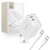 Tech-Protect C35W 2-Port Network Charger Pd 35W + Type-C Cable White - zdjęcie