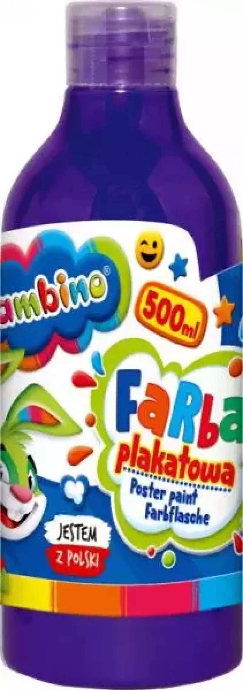 Farba plakatowa w butelce 500 ml fioletowa bambino Farba plakatowa w butelce 500 ml fioletowa bambino