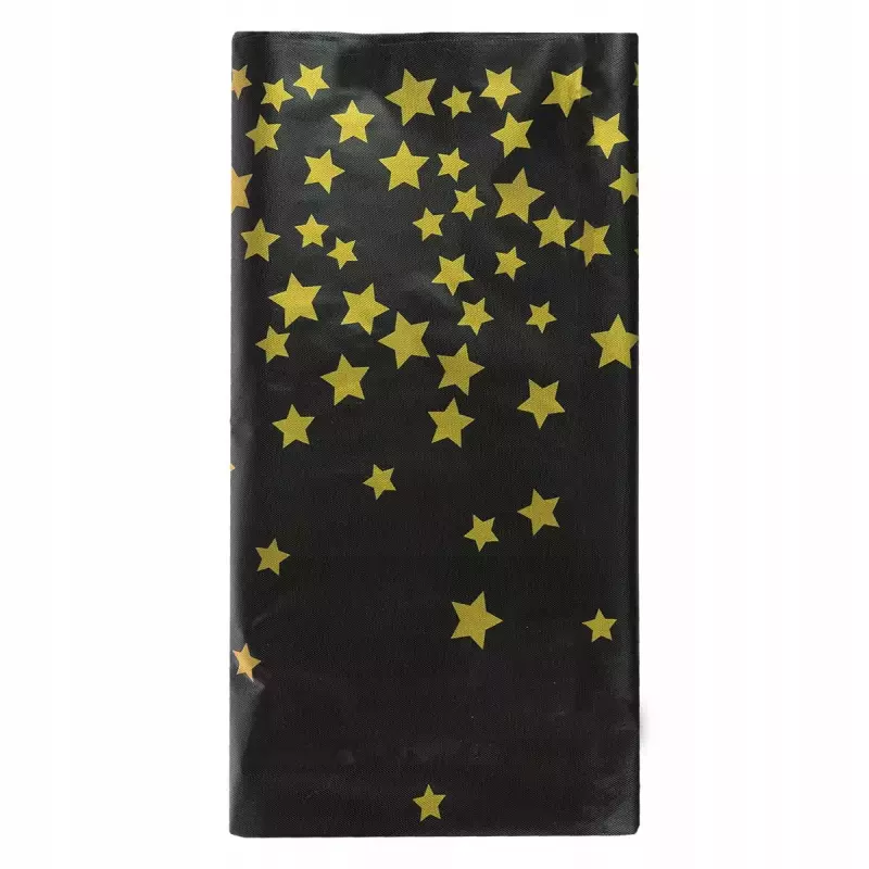 Czarny Obrus PEVA w Złote Gwiazdki 137x274cm, 1 sztuka Czarny Obrus PEVA w Złote Gwiazdki 137x274cm, 1 sztuka