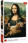 Puzzle 500 elementów. Mona Lisa i kot Mruczek - zdjęcie