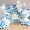 BALONY ZESTAW 142 SZTUKI GIRLANDA BALONOWA URODZINY BABY SHOWER NIEBIESKIE - zdjęcie