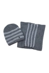 Komplet Minimalistic Stripes, szary, grafitowy - zdjęcie
