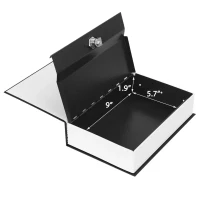 Sejf W Kształcie Książki Skrytka Kasetka Na Kluczyk Czarna 24x15 cm, zdjęcie 5