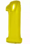 Balon foliowy. Cyfra 1, złota (76 cm) - zdjęcie