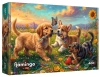 Puzzle 400 elementów. Flamingo, Szczenięce figle - zdjęcie